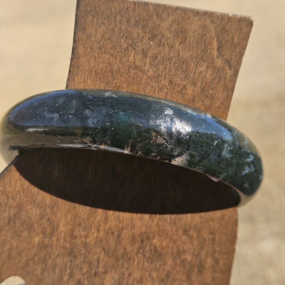 Moss Agate Hard Bangle